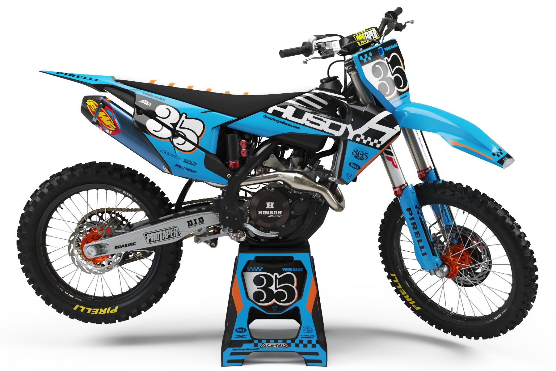 HUSQVARNA CHECKERS GRAPHIC KIT - LIGHT BLUE – Throttle Syndicate