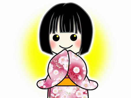 座敷童子(女の子)イラスト - No: 24444660｜無料イラスト・フリー素材