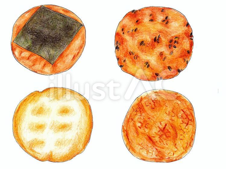 お煎餅イラスト - No: 999705｜無料イラスト・フリー素材なら