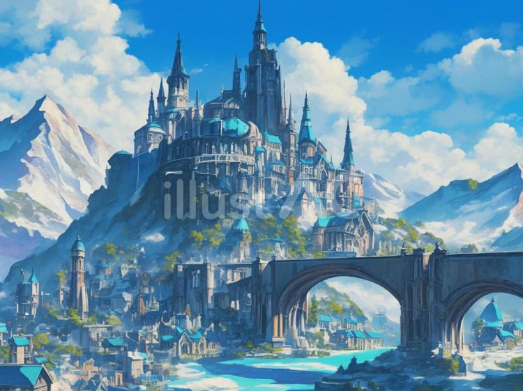 幻想的な城イラスト - No: 25484294｜無料イラスト・フリー素材なら