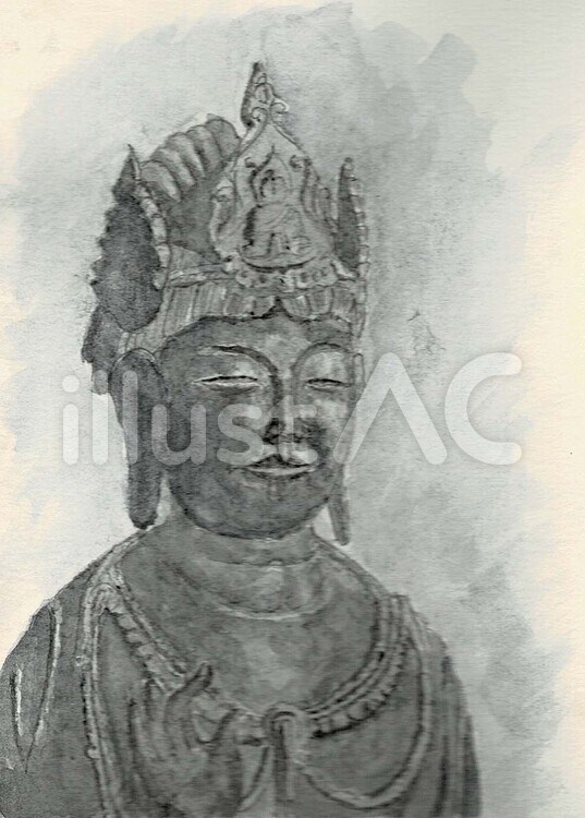 法隆寺夢違観音イラスト - No: 1611057｜無料イラスト・フリー素材なら