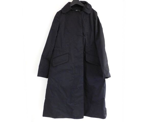 エムフィル M・fil 比翼ノーカラー コート 濃紺 サイズ40 春・秋 楽天