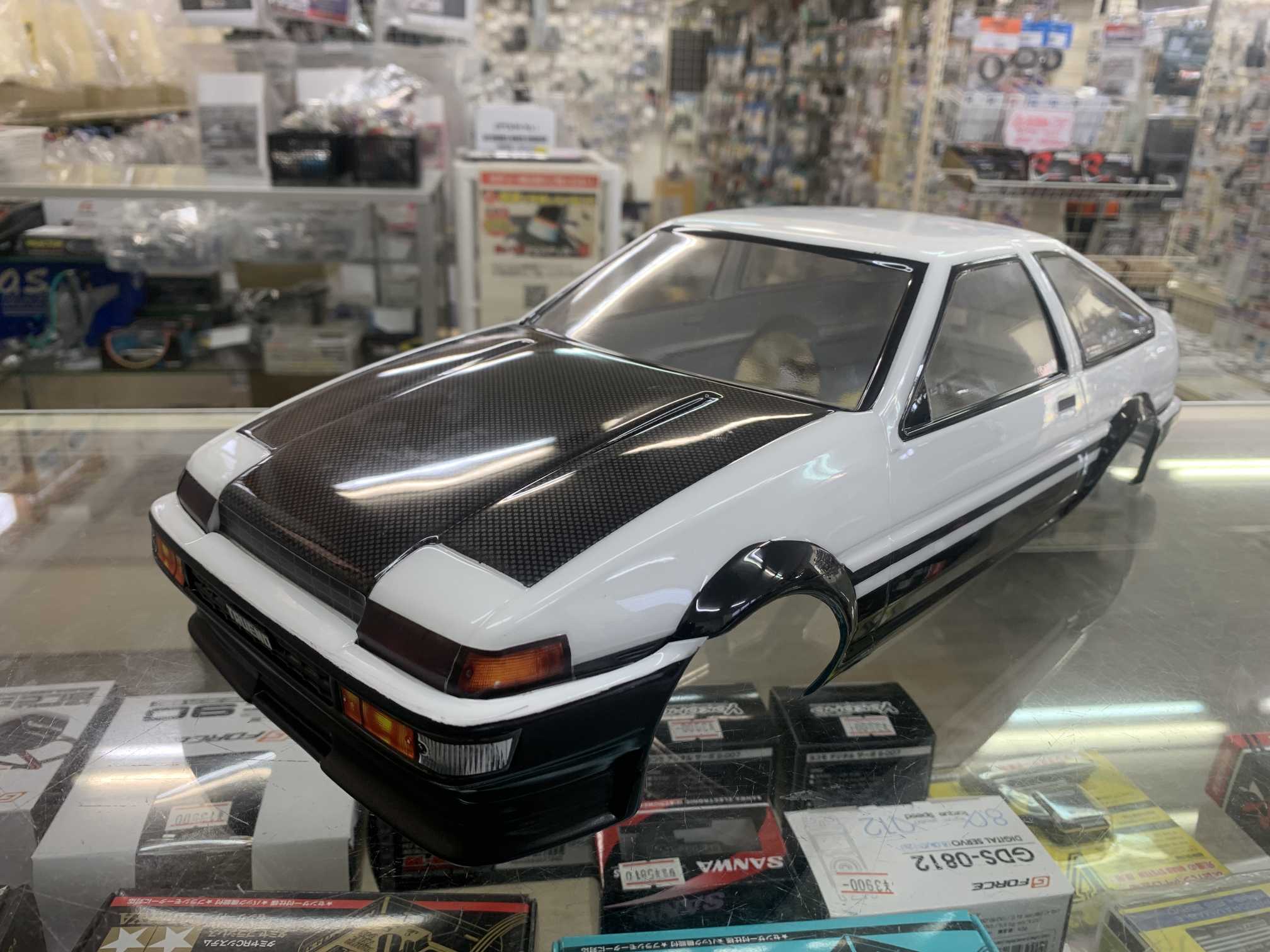 AE86 トレノ後期 4AG エンジン付き ラジコンボディ ホイール付き