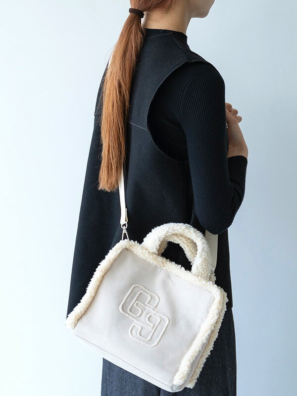 GYDA ジェイダ バッグ フェイクムートン ショルダー トート GGロゴ