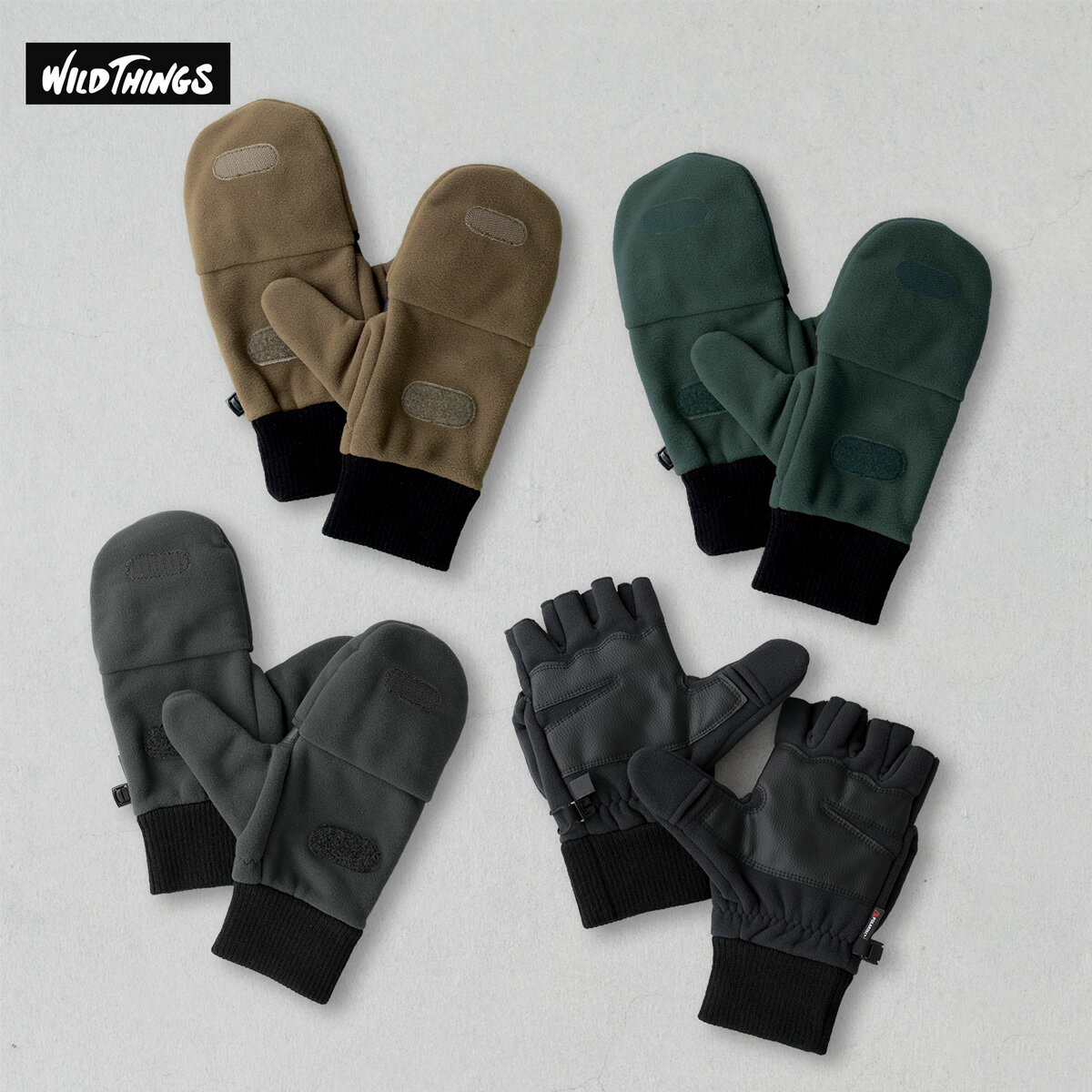 jun mikami × wildthings ダウングローブ クリーム JUN × WILD 紺／黒