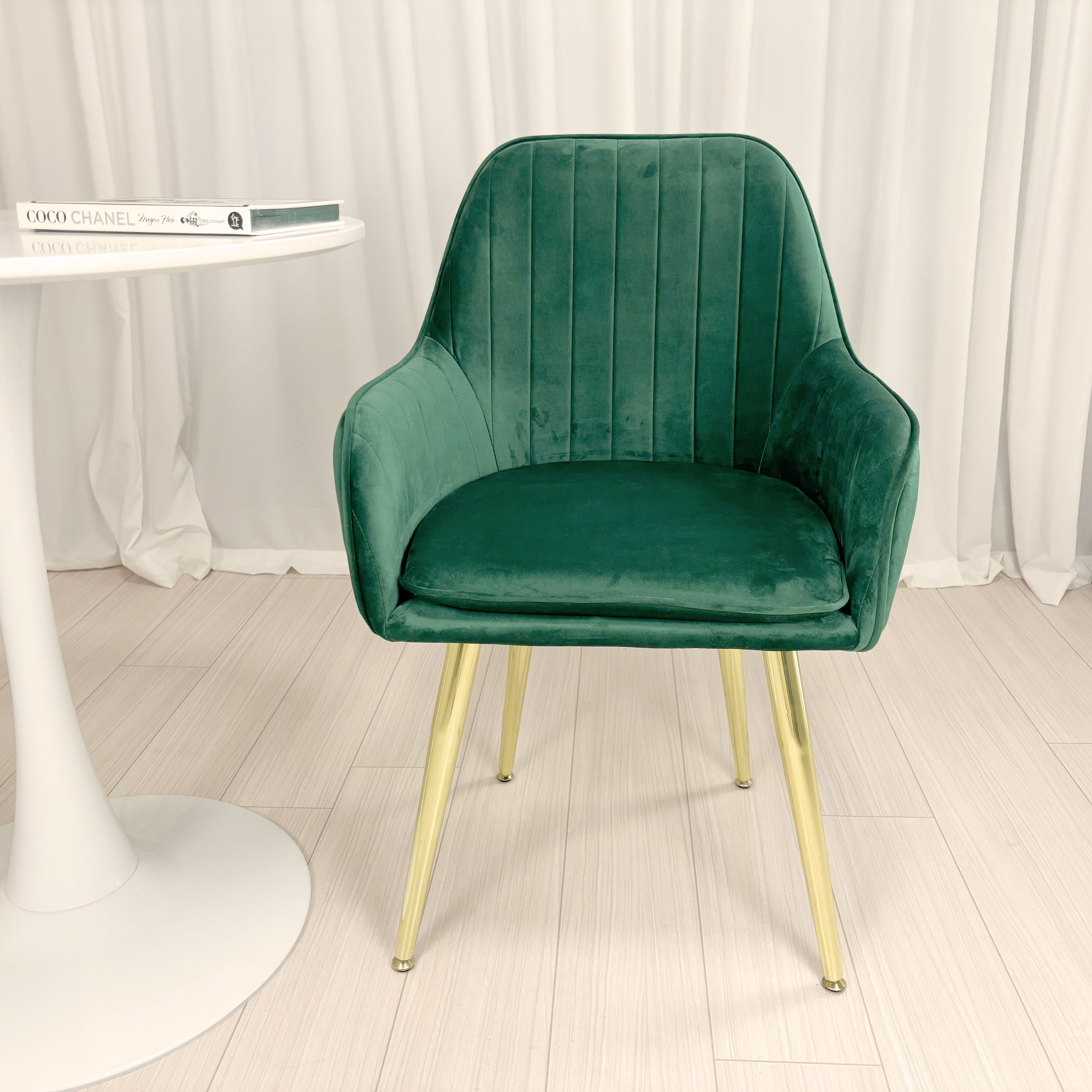 楽天市場】ベルベット チェアー グリーンの通販