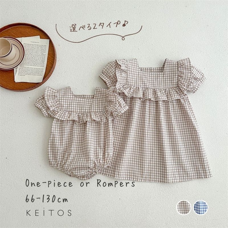 楽天市場】チェック柄 ロンパースの通販