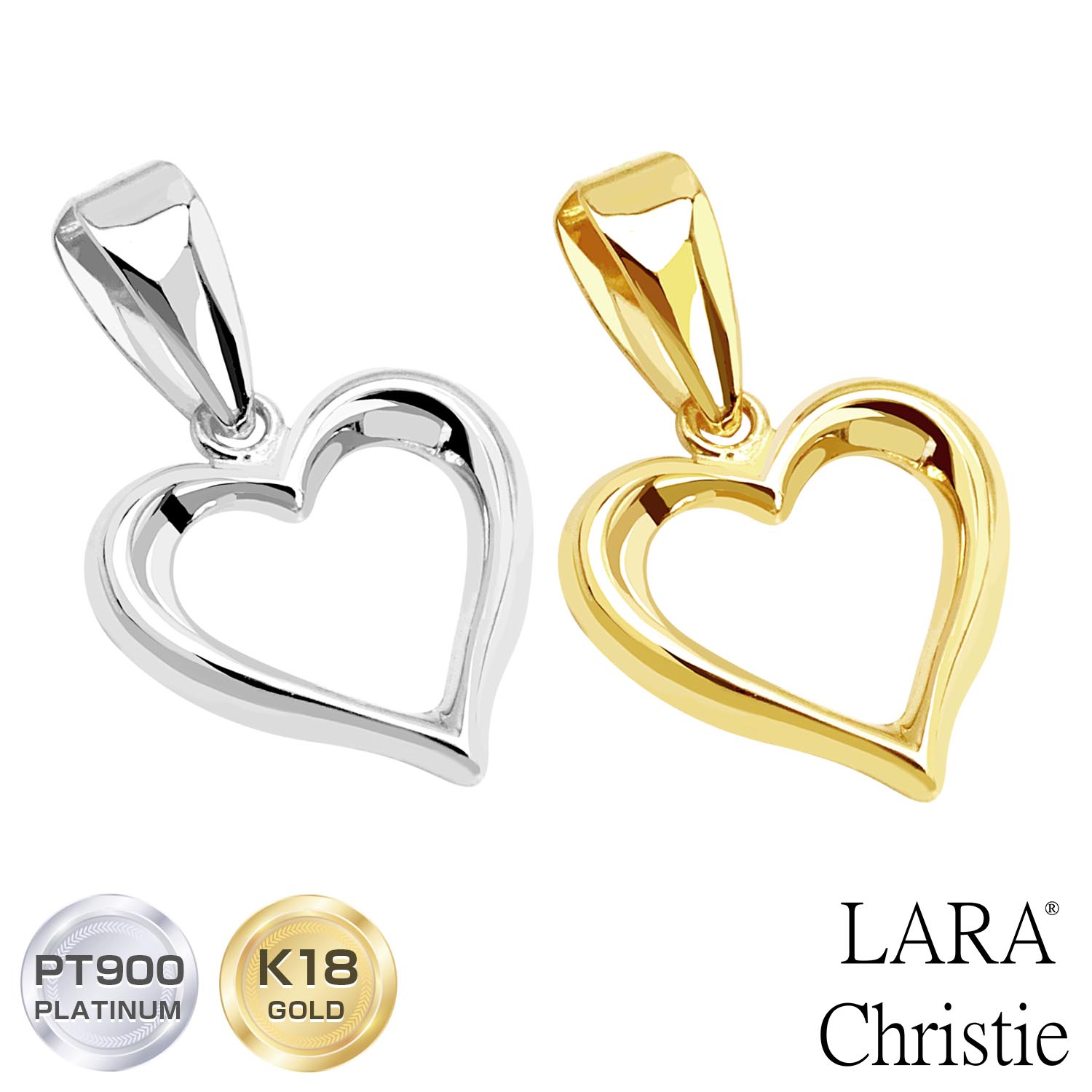 楽天市場】ペンダントトップ ハート k18の通販