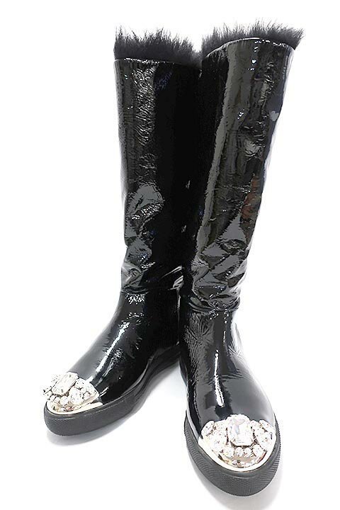 楽天市場】エナメル ブーツ（ブランドミュウミュウ）（ブーツ