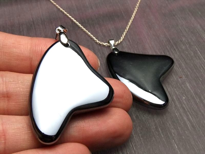 楽天市場】○【テラヘルツ鉱石 かっさ ハート型(フィン型)ペンダント