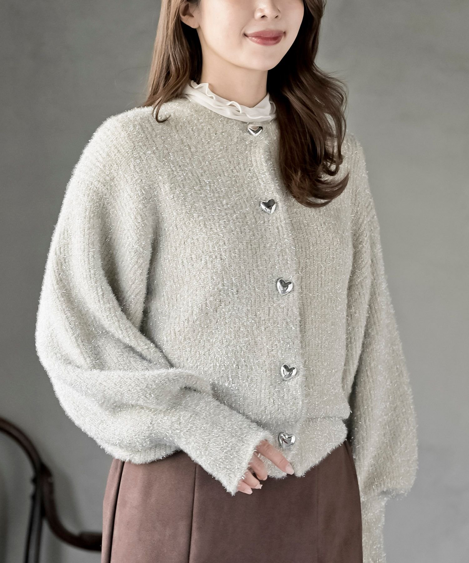 楽天市場】ラメ（カラーベージュ）（カーディガン・ボレロ｜トップス