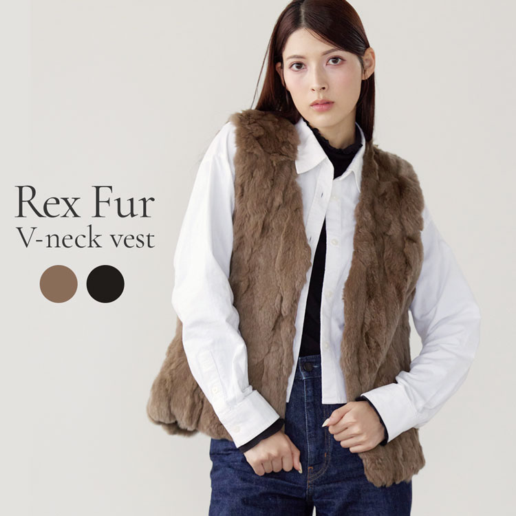 楽天市場】リアルファー ベスト（レディースファッション）の通販