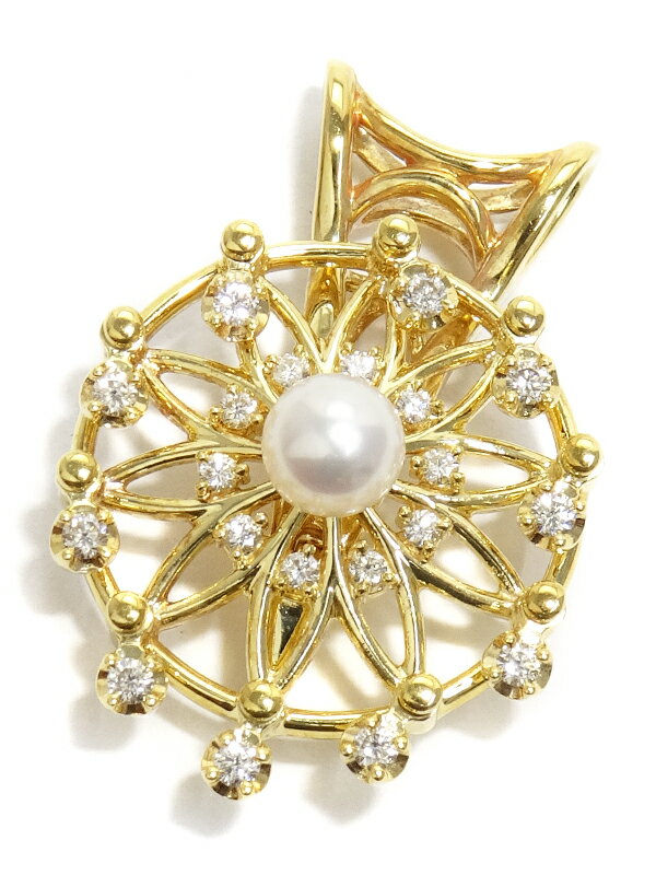 TASAKI】タサキ『K18YG ダイヤモンド0.23ct パール ペンダントトップ