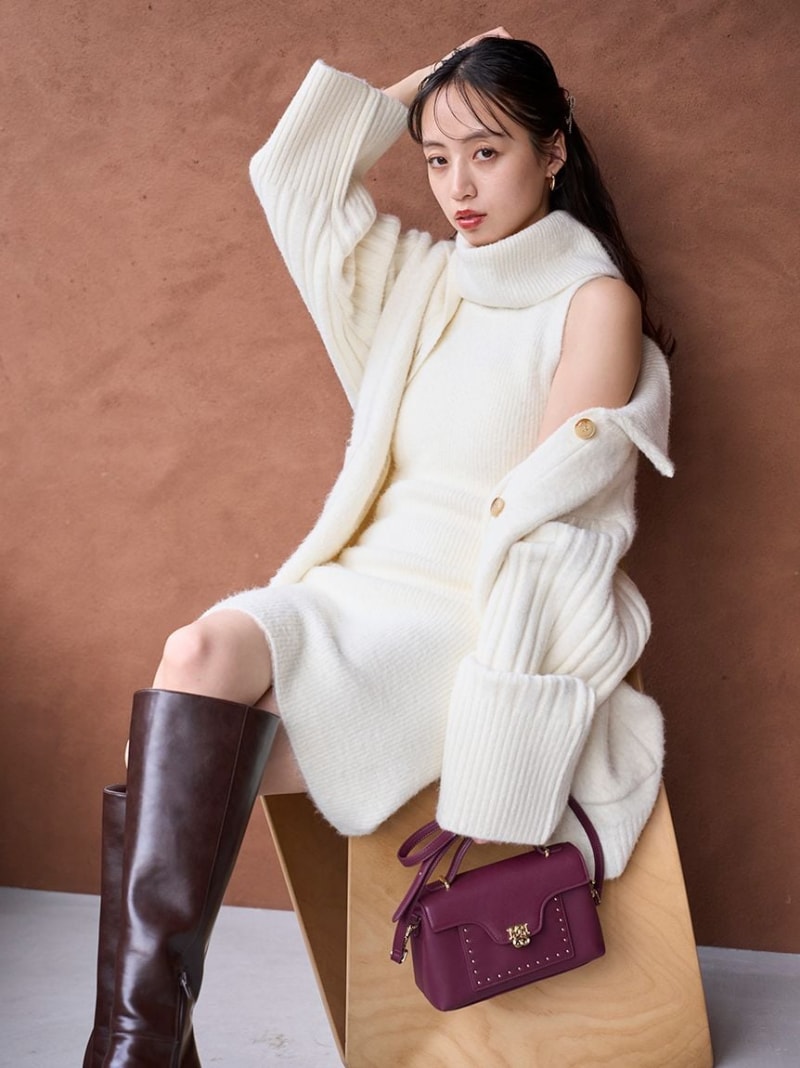 楽天市場】タートルネック ミニ ニットワンピの通販