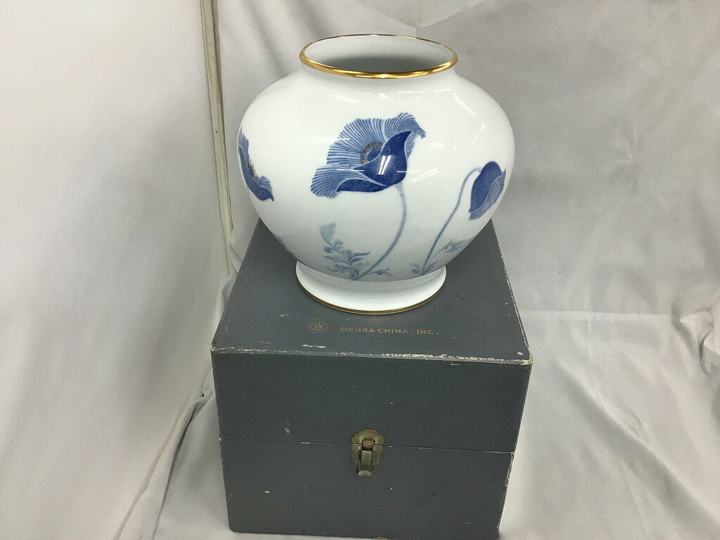 陶器 イギリス オックスフォード製 デボラ・シアーズ 花瓶 花器 手描き