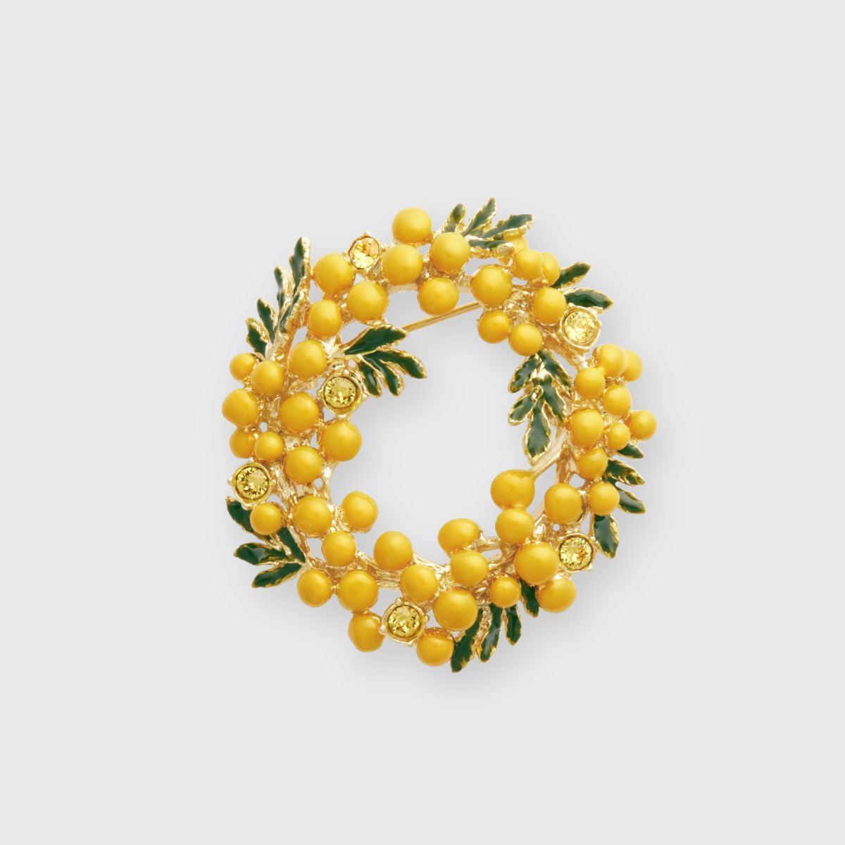 ヴァンドームブティック パール ラインストーン リーフ ブローチ