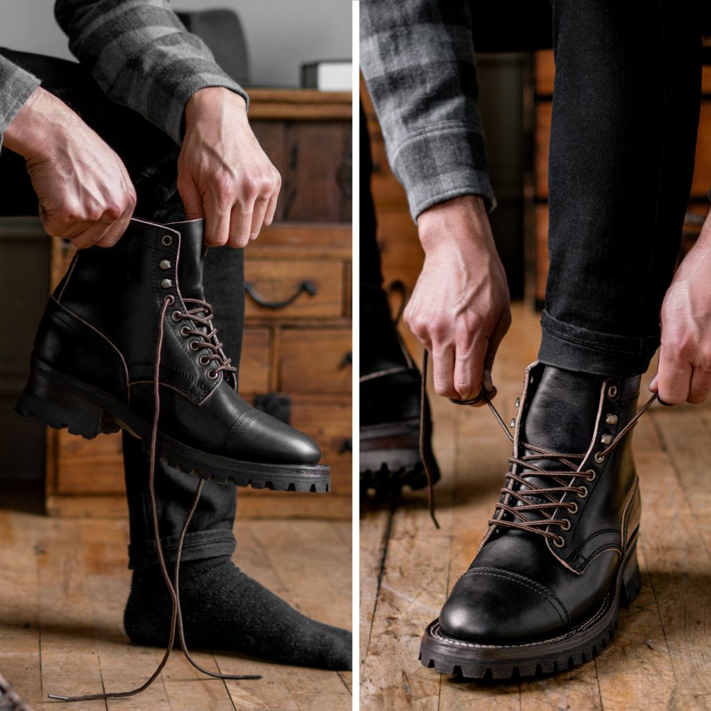 Men's Challenger Boot In Black x Natural Teacore Leather - Thursday