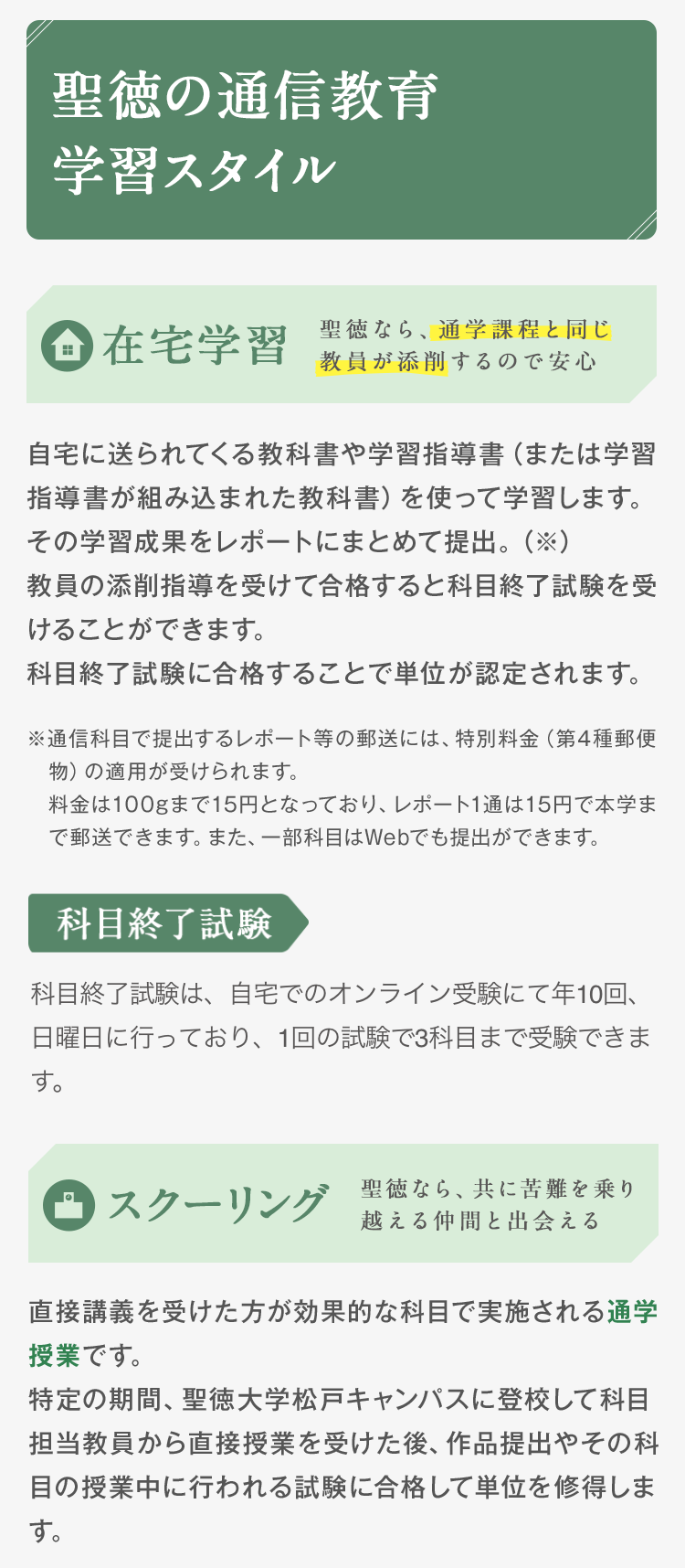 聖徳大学 心理・福祉学部 心理学科 通信課程 レポート等 聖徳大学 心理