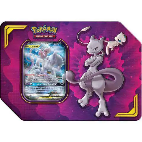 Pokemon GX Tag Team Power Partnership Mewtwo Mew-GX Tin Set 4