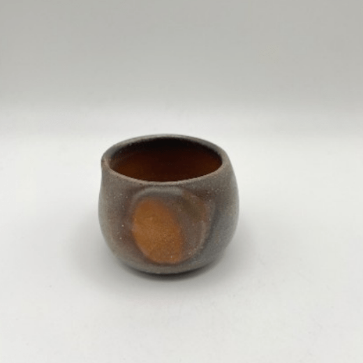 備前焼】黒備前 面取杯 作家：村井八重美