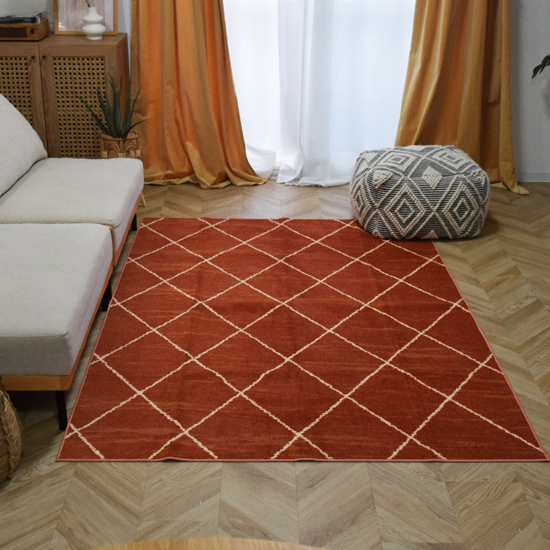 北欧デザインラグ TOCORU Series ベニワレン Cross カットパイル