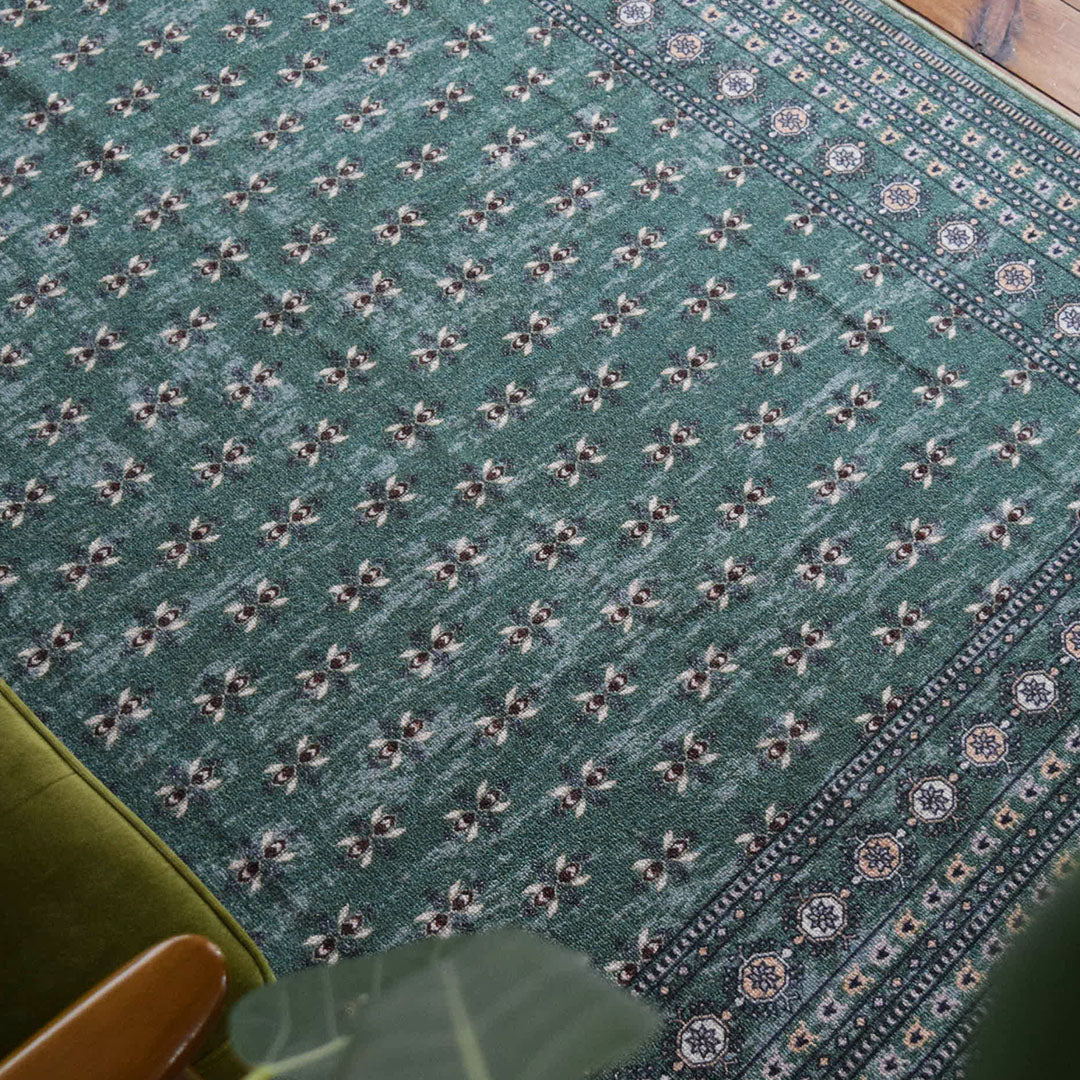 ヴィンテージ風ラグ TOCORU Series ブハラ ループ グリーン– ラグと