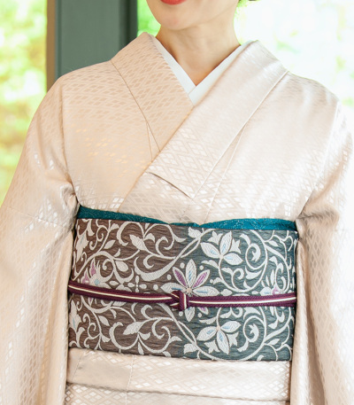 お仕立付き】西陣織袋帯（唐花：グレー） 袋帯 【きもの都粋】