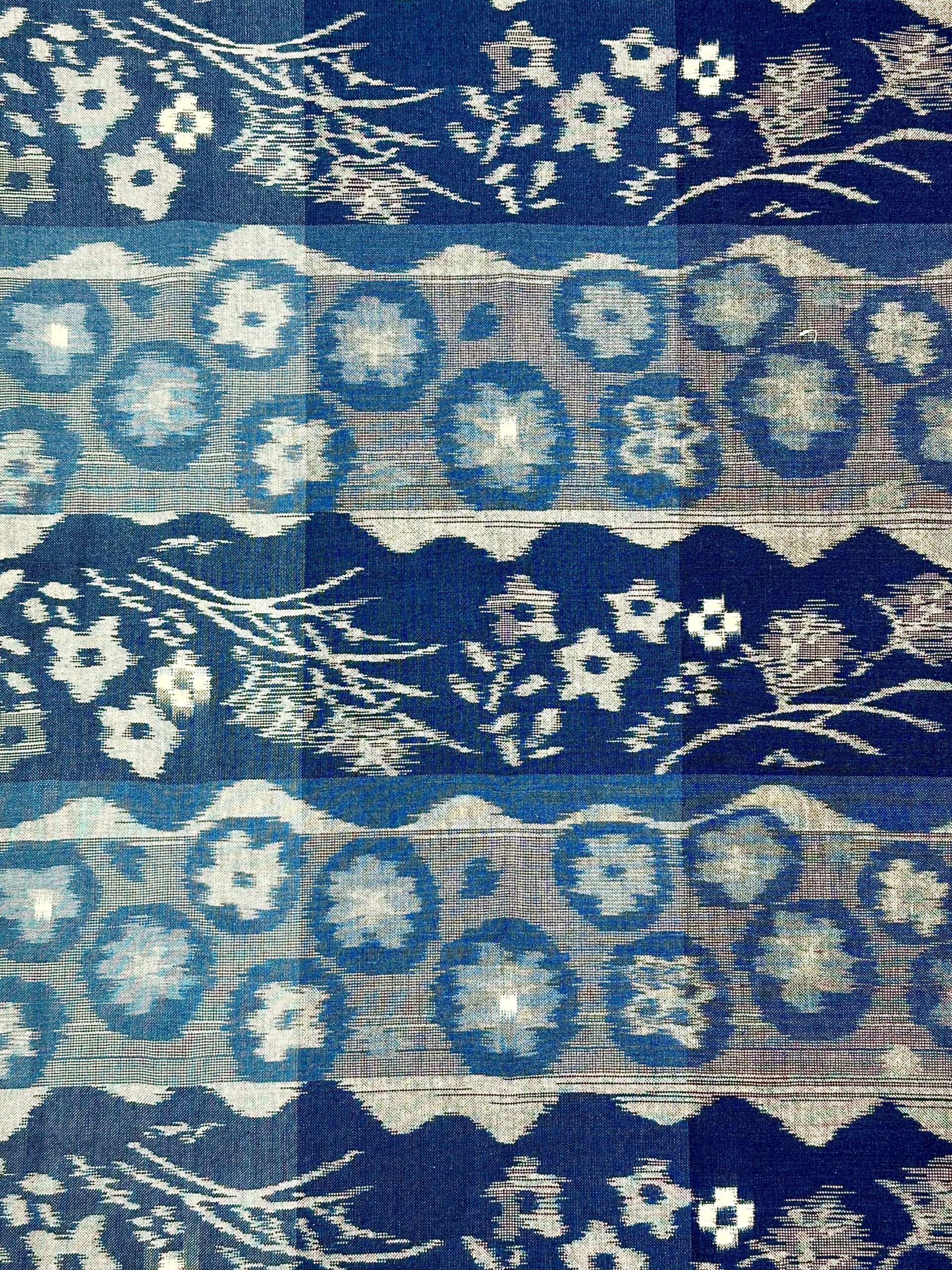 人間国宝 松枝玉記作 重要無形文化財 久留米絣 着物「花信虫声」 入荷