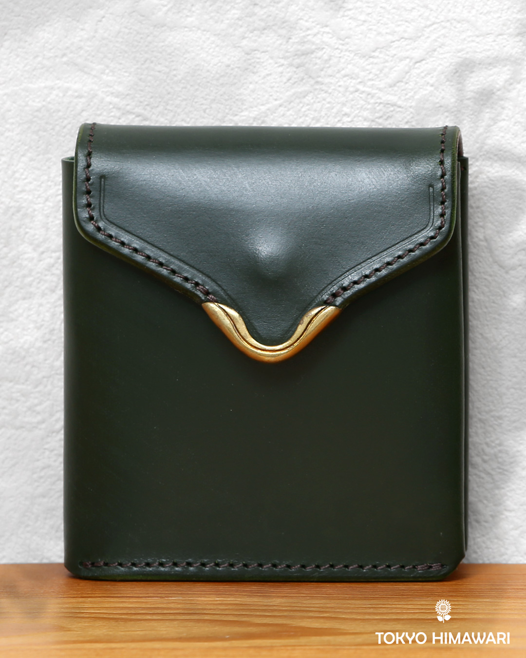 東京ヒマワリ / 池之端銀革店 UKブライドルレザー フロント金具ミニ