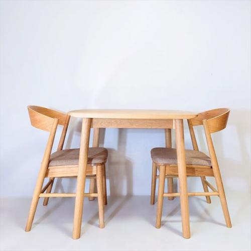 ウニコ【UNICO】SOLK(ソルク)ダイニングテーブルW800・チェア×2セット