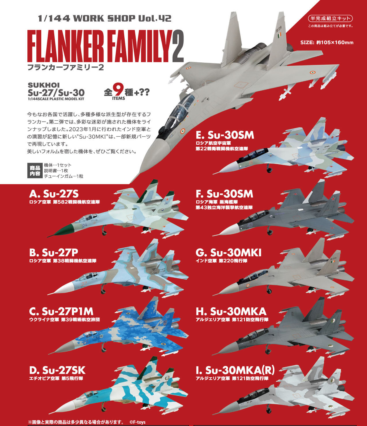 F-toys フランカーファミリー2（Su-27/Su-30 全9種類+？？） 1/144