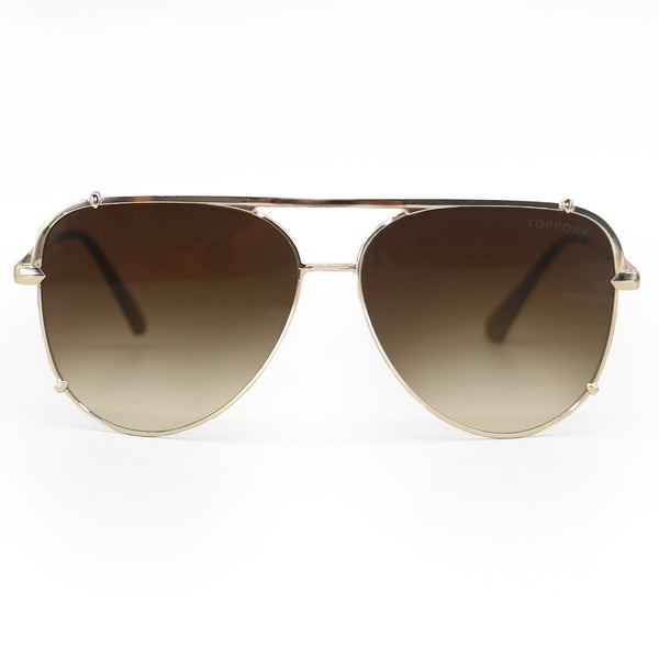 Cristina Tangle Free Aviators - Faded Brown – TopFoxx
