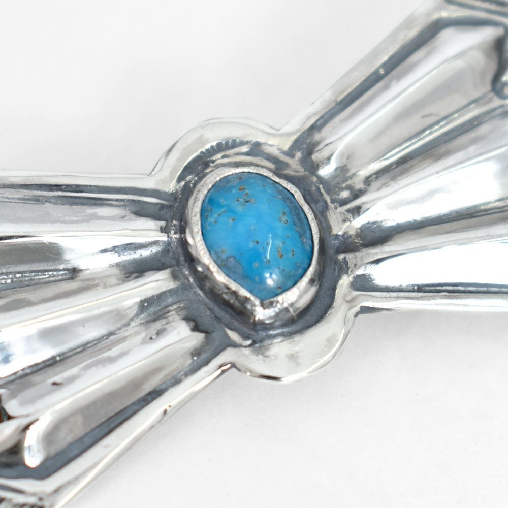 ラリースミス (LARRY SMITH) BUTTERFLY PIN (6 RHOMBUSES, TURQUOISE