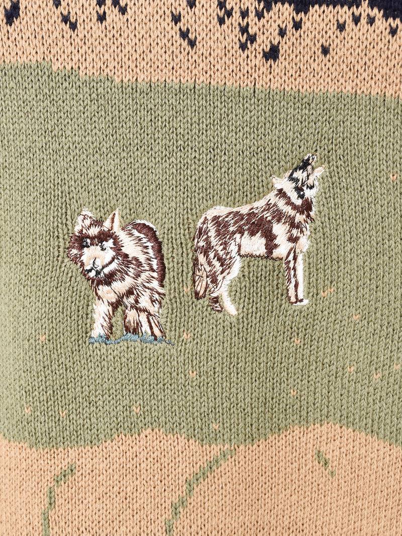Emerald Motel 刺繍入り オオカミモチーフ セーター – 古着屋Top of