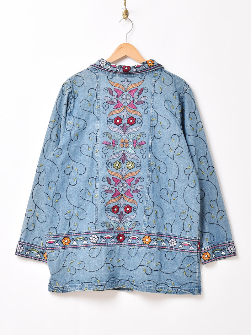 花柄 刺繍 デニムジャケット – 古着屋Top of the Hillのネット通販サイト