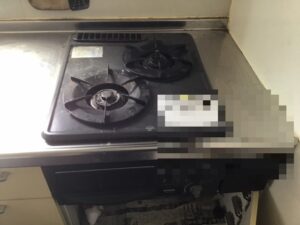 ビルトインタイプの二口コンロ（ZGCNL4R17ASE-E）の買い替え工事も