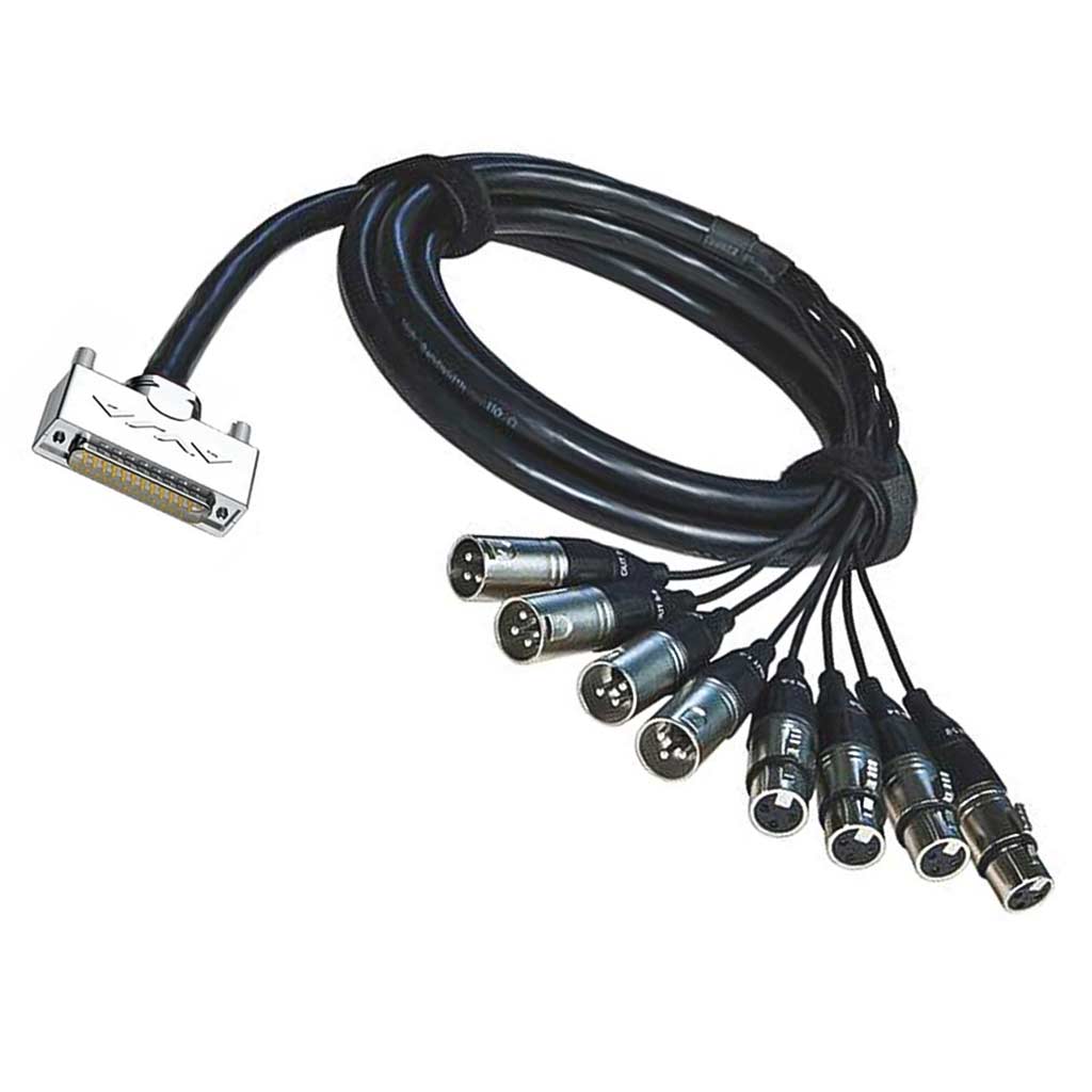 Alva DB25 to 4x XLRM & 4x XLRF AES/EBU Cable - 1m - Tough Audio