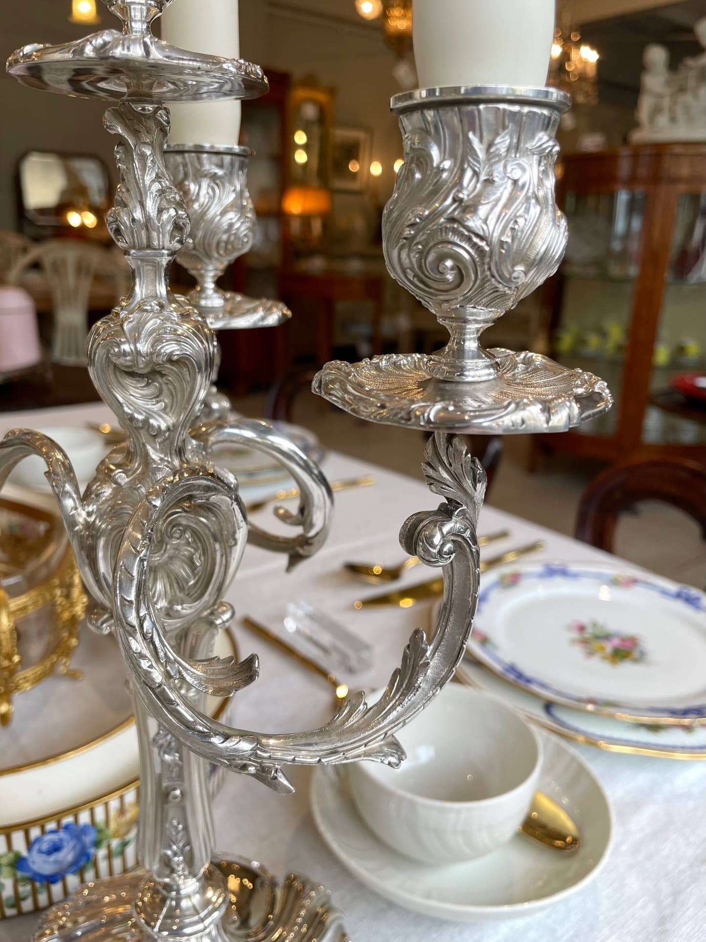 FRAY Fils シルバーキャンドルスタンド ペア t583 - 陶夢