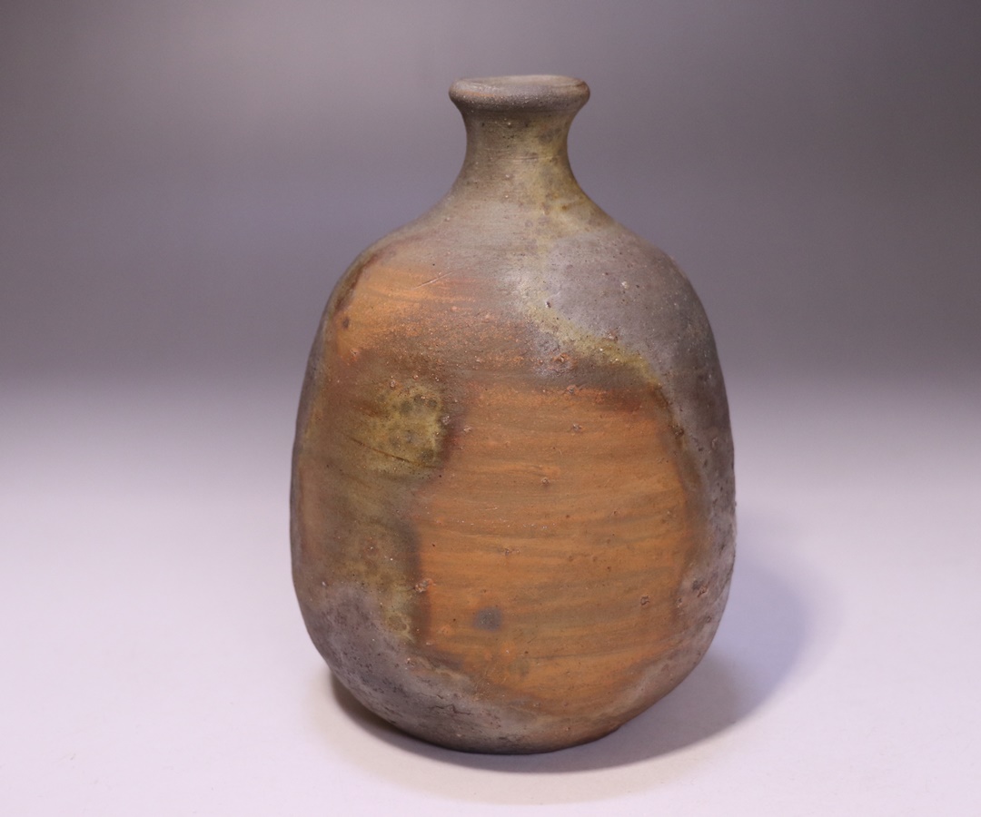 人間国宝 山本陶秀 長男 山本雄一 備前徳利酒呑 共箱 人間国宝 山本陶