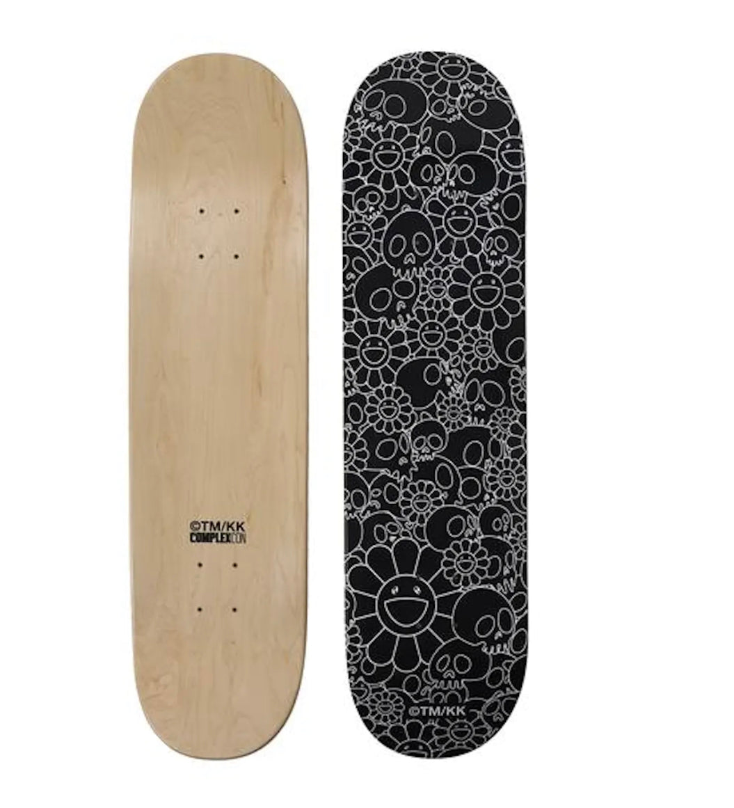 Takashi Murakami - Skulls and Flower Skateboard deck ( Black