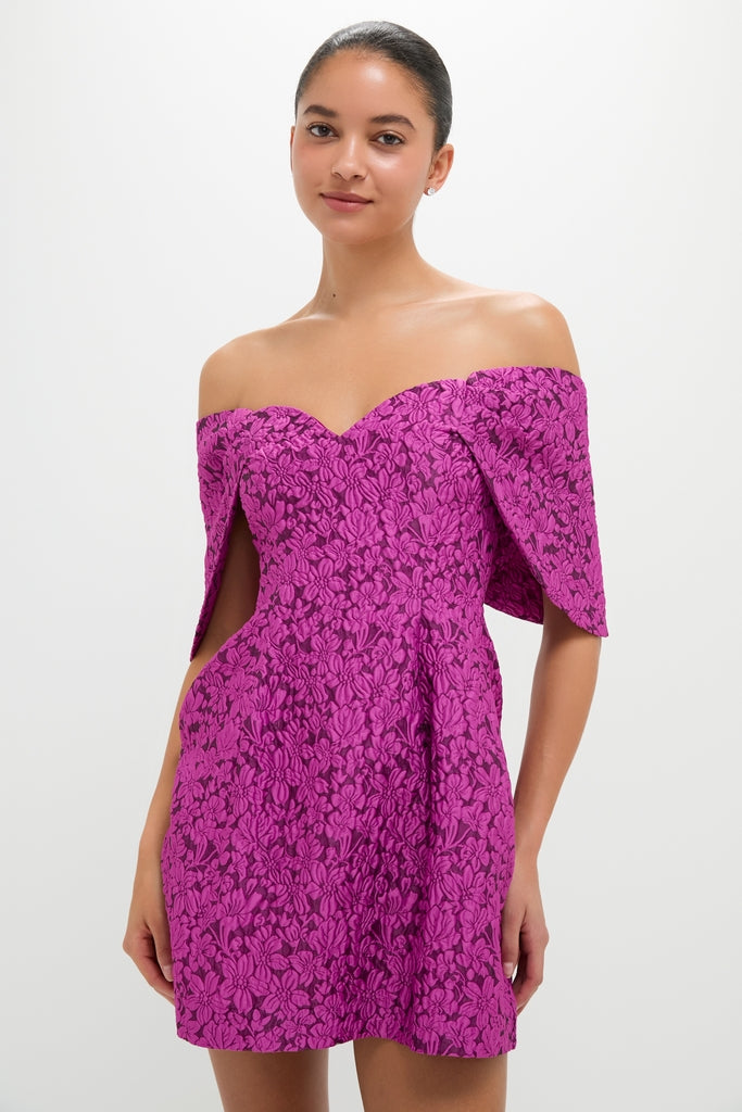 Wildberry Jacquard Kara Mini Dress | Hyacinth House