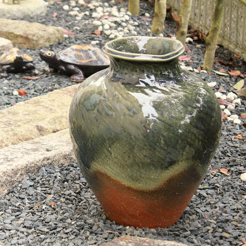 楽天市場】【ポイント8倍】信楽焼 大型 フラワーベース コゲ ビードロ