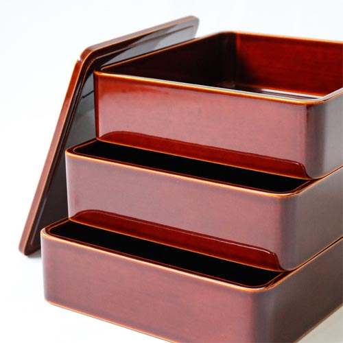 楽天市場】飛騨春慶 元田漆器 隅丸三段重 伝統工芸品 木製 お重箱