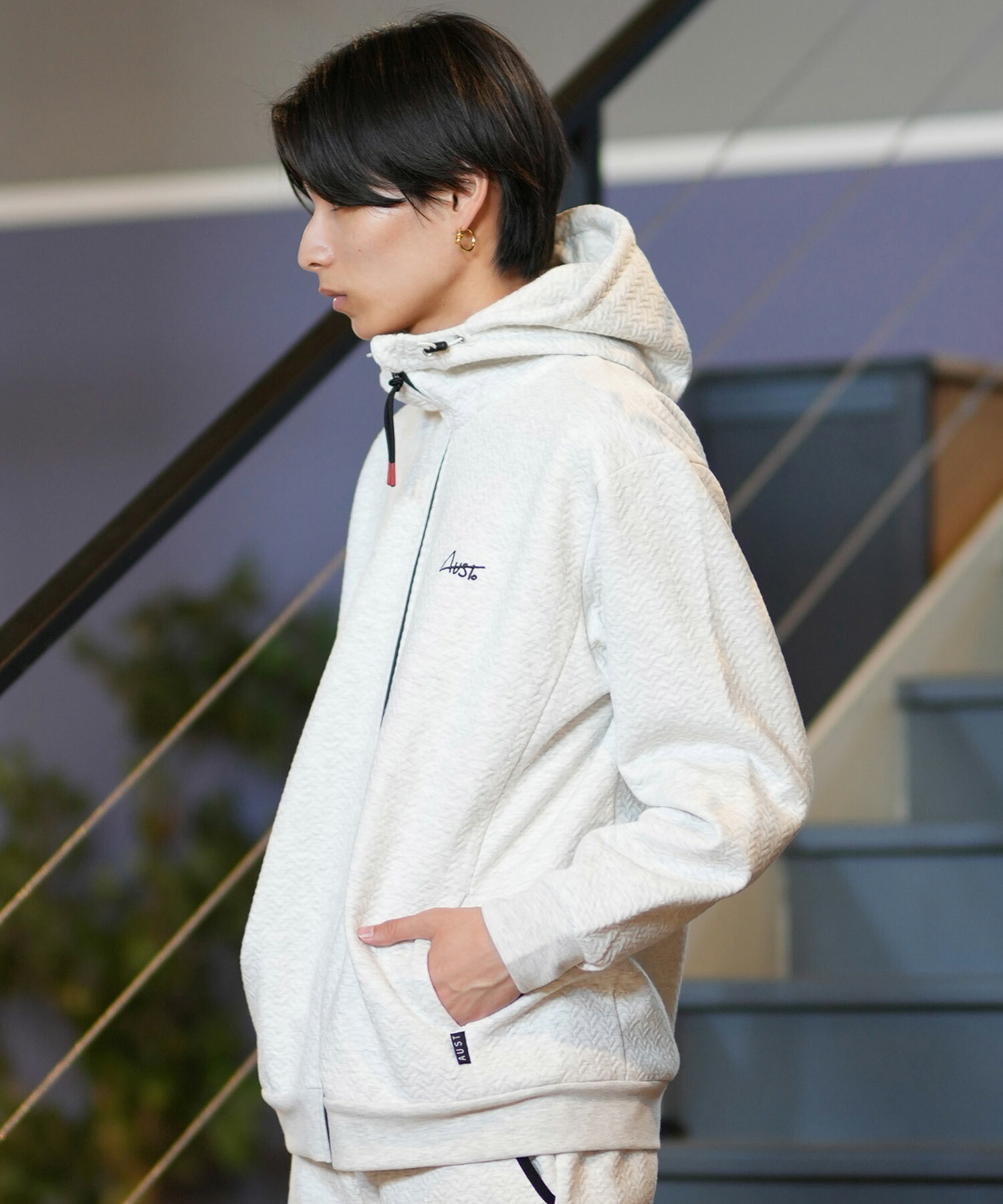 楽天市場】AUST オースト メンズ パーカー ボンディングZIPパーカー