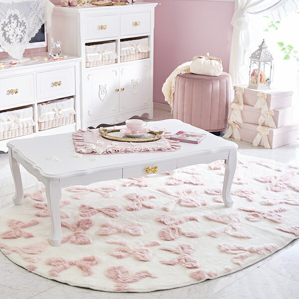 楽天市場】【P5倍！25日限定】ふわふわリボンラグ（楕円形・130