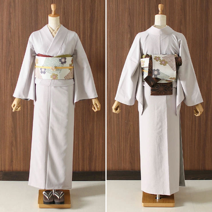 楽天市場】[ 洗える 着物 ] 江戸小紋 単衣 鮫小紋 灰白色 M L サイズ