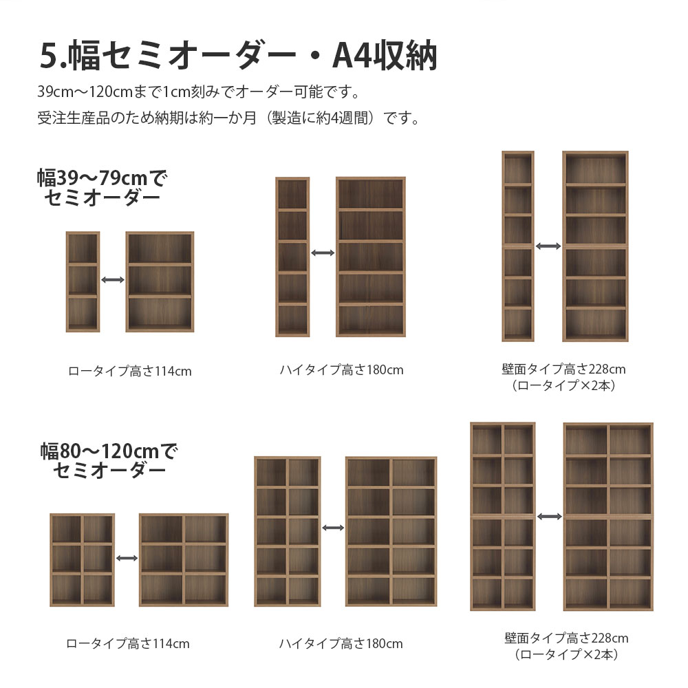 楽天市場】本棚 a4 完成品 組立不要 フナモコ ラチス A4 ハイタイプ