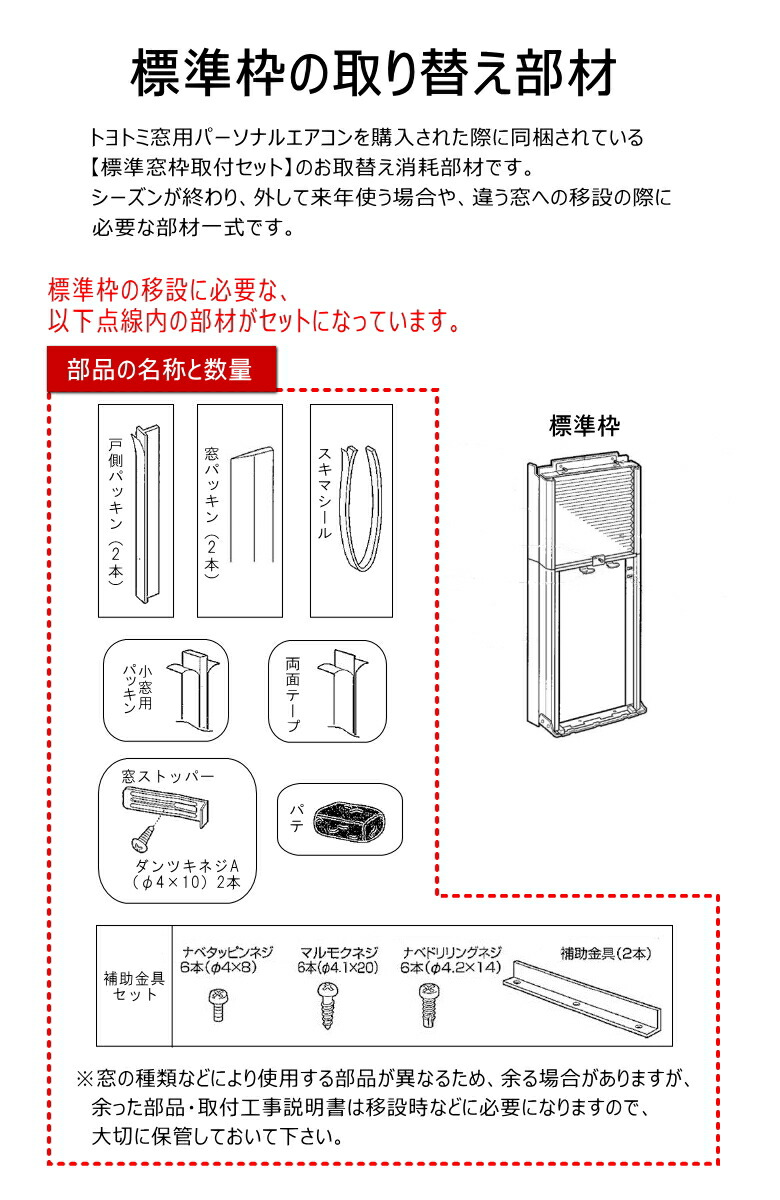 楽天市場】トヨトミ 窓用エアコン用 標準取付枠用消耗部材 (11811921
