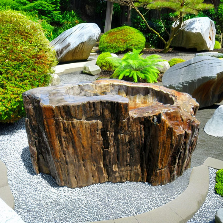 楽天市場】つくばい 手水鉢 水鉢 大きい 木化石 珪化木 木の化石 巨大