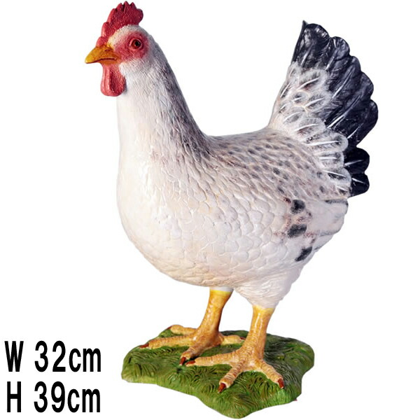 楽天市場】白い雌鳥 Hen White 強化プラスチック (FRP) アートオブジェ